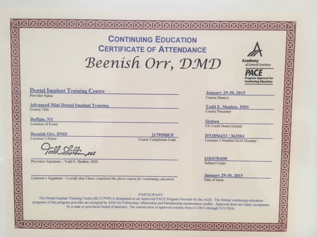 Certifications - Dental Services with Smile Center